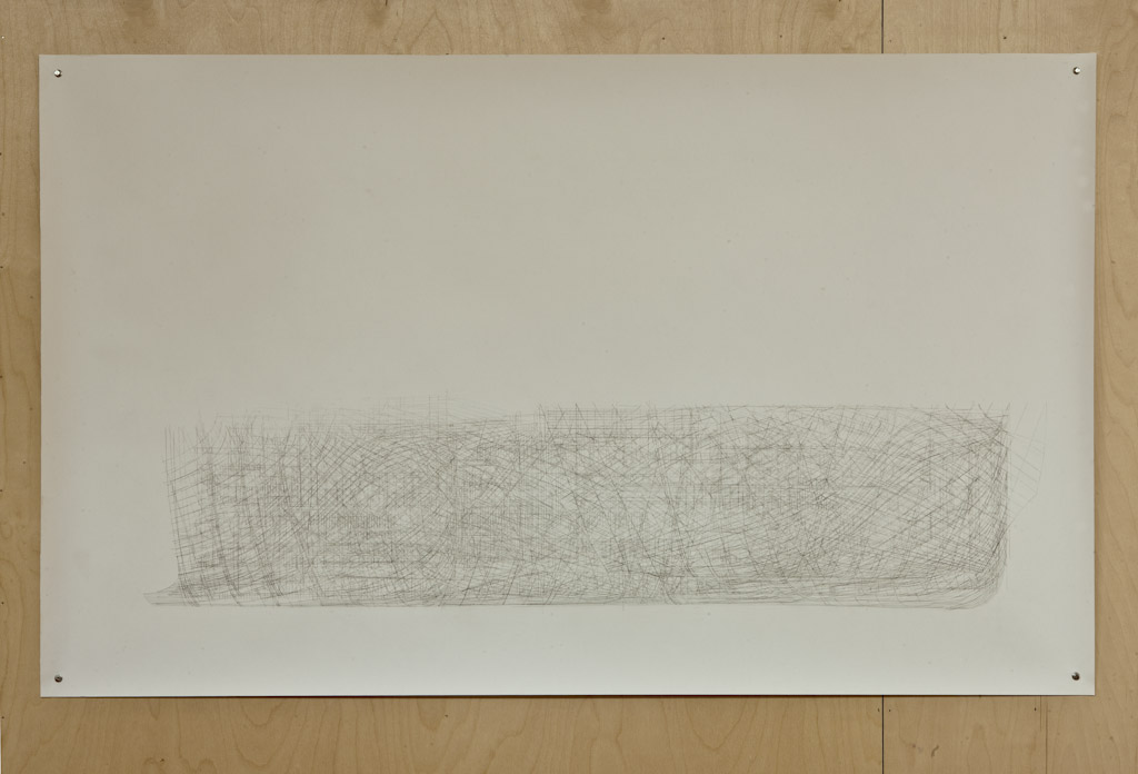 Ship I, Typewriter ribbon on paper, 88cm x 140cm, 2008